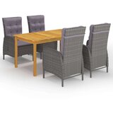  5-dijelni vrtni blagovaonski set sivi | shoptok.hr