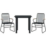  3-dijelni vrtni blagovaonski set od pvc ratana crni | shoptok.hr