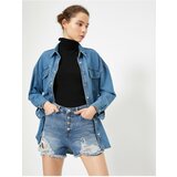 Koton Women's Blue Pocket Detailed Sort Cijene