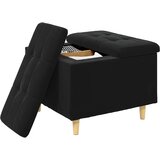  Otoman za pohranu s jastukom Crna 60 x 60 x 45 cm Baršun | shoptok.hr