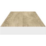  Plutajuća zidna polica boja hrasta i bijela 120x23,5x3,8 cm MDF | Eponuda.com