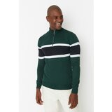 Trendyol Emerald Green Men's Slim Fit Half Fisherman Zipper Pullover Cene