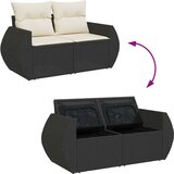  6-dijelni set vrtnih sofa s jastucima crni od poliratana bagrem | shoptok.hr