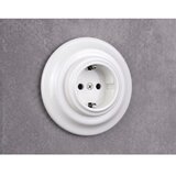  Elhard - Keramička retro kućna utičnica sa okvirom SCHUKO 230V bela Slike