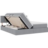  Krevet S LED lampica Svijetlo siva 200 x 200 cm tkanina | shoptok.hr