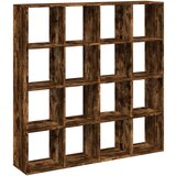 vidaXL Knjižna omara dimljeni hrast 137,5x29x137,5 cm inženirski les | Shoptok.si