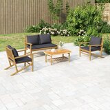 The Living Store Vrtna sedežna garnitura 4-delna temno sive blazine bambus - Vrtna Sedežna Garnitura, (21480095) | Shoptok.si