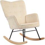 HOMCOM zibajoči stol vrvasta tkanina, bukov les 98G x 71Š x 101V cm Bež, (5000242920) Cene