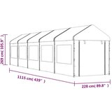 vidaXL Paviljon s streho bel 11,15x2,28x2,69 m polietilen | Shoptok.si