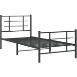  The Living Store Kovinski posteljni okvir z vzglavjem in vznožjem črn 90x190 cm - Posteljni Okvir, (21500065) | Shoptok.si