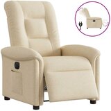 vidaXL Električni naslanjač krem tkanina, (22054290) | Shoptok.si