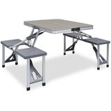 The Living Store Zložljiva miza za kampiranje s 4 sedeži jeklo aluminij - Miza In Stol Za Kampiranje, (22101431) Cene