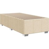 vidaXL Box spring postelja z vzmetnico krem 90x200 cm blago | Shoptok.si