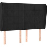  Uzglavlje s ušima crno 147x23x118/128 cm baršunasto | shoptok.hr