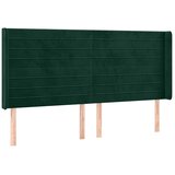 Uzglavlje s ušima tamnozeleno 183x16x118/128 cm baršunasto - Tamnozelena 183 x 16 x 118/128 cm 1 | shoptok.hr