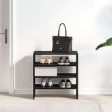 vidaXL Regal za čevlje 2 kosa zložljiva črn hrast 60x30x30,5 cm | Shoptok.si