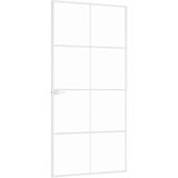 Sobna vrata bijela 93x201,5 cm kaljeno staklo i aluminij tanka | shoptok.hr
