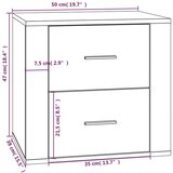  Nočna omarica dimljeni hrast 50x39x47 cm, (20705989) | Shoptok.si