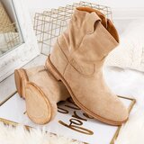 Resti Cowboy boots on heels in beige Brunoki - Footwear | ePonuda.com