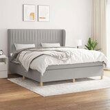  Box spring postelja z vzmetnico svetlo siva 160x200 cm žamet, (20895823) | Shoptok.si