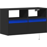  Zidni TV ormarić s LED svjetlima crni 80 x 31 x 45 cm | Eponuda.com