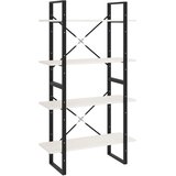 Ormarić za knjige s 4 razine bijeli 80x30x140 cm od borovine | Eponuda.com