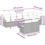  Set sofe s jastukom 9 pcs Svijetlo siva poliratan | shoptok.hr