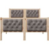 vidaXL Konstrukcija postelje Taupe 135 x 190 cm Masivno borovo les | Shoptok.si