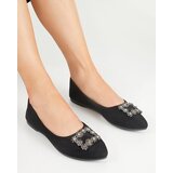 Resti Black women's eco-suede ballerinas with Linselisa decoration - Footwear | ePonuda.com