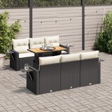 Maison Chic Seti vrtnega pohištva - Vrtna garnitura - Vrtni pohištvo set 7-delna z blazinami črn poli ratan, (21802019) | Shoptok.si
