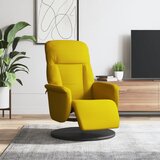 vidaXL Naslanjač z oporo za noge rumen žamet | Shoptok.si