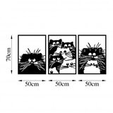 WALLXPERT Zidna dekoracija Cats, 50x70cm, 3 komada, Crna | Eponuda.ba