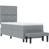 vidaXL Postelja z vzmetnico in klopjo svetlo siva 80x200 cm tkanina | Shoptok.si