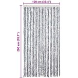  Zastor protiv muha bijelo-sivi 100 x 200 cm od šenila | shoptok.hr