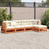  5-dijelni set vrtnih sofa s jastucima voštano smeđi od borovine | shoptok.hr