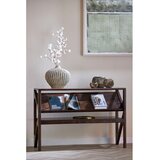 Light & Living Stranska mizica s stekleno mizno ploščo v temni naravni barvi 41x119 cm Yuki – | Shoptok.si