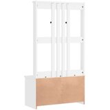 vidaXL Drevo za dvorano "SANDENS" bela 87x40x159,5 cm masivni les bora | Shoptok.si