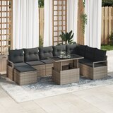 vidaXL 9-delna vrtna sofa z vzglavniki siva poli ratan Cene