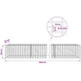  Gabion s žicom debljine 3,5 mm i mrežom 5x10 cm 800x20x50 cm | shoptok.hr