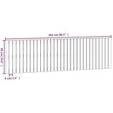  Zidno uzglavlje crni 204x3x60 cm od masivne borovine | shoptok.hr