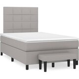 vidaXL Box spring postelja z vzmetnico svetlo siva 120x200 cm blago, (20790151) Cene