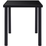  Blagovaonski stol crni 140 x 70 x 75 cm od kaljenog stakla | shoptok.hr