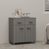 vidaXL komoda temno svetlo siva 79x40x80 cm trdna borovina | Shoptok.si