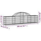  Obokane gabion košare 5 kosov 200x30x40/60 cm pocinkano železo | Shoptok.si
