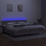  Box spring postelja z vzmetnico LED sv. siva 200x200 cm blago, (20789275) | Shoptok.si
