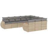  10-dijelni set vrtnih sofa s jastucima bež od poliratana | shoptok.hr