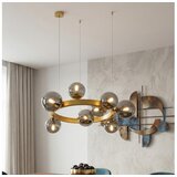 Luster na sajli SOLARI 9xE14/15W/230V zlatna/dimljeno-crna Cene