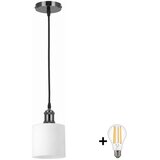 Brilagi LED luster na sajli RETRO GLASS 1xE27/60W/230V pr. 10 cm crna/bela Cene