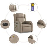 vidaXL Električni masažni naslonjač od umjetne kože boja cappuccina | shoptok.hr