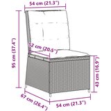  Nagibna vrtna sofa s jastucima bež od poliratana | shoptok.hr